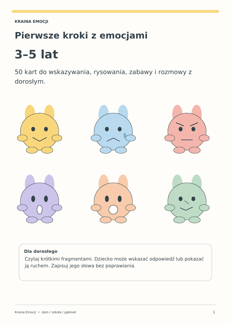 Okładka zestawu Kraina Emocji: Pierwsze kroki z emocjami, 3-5 lat